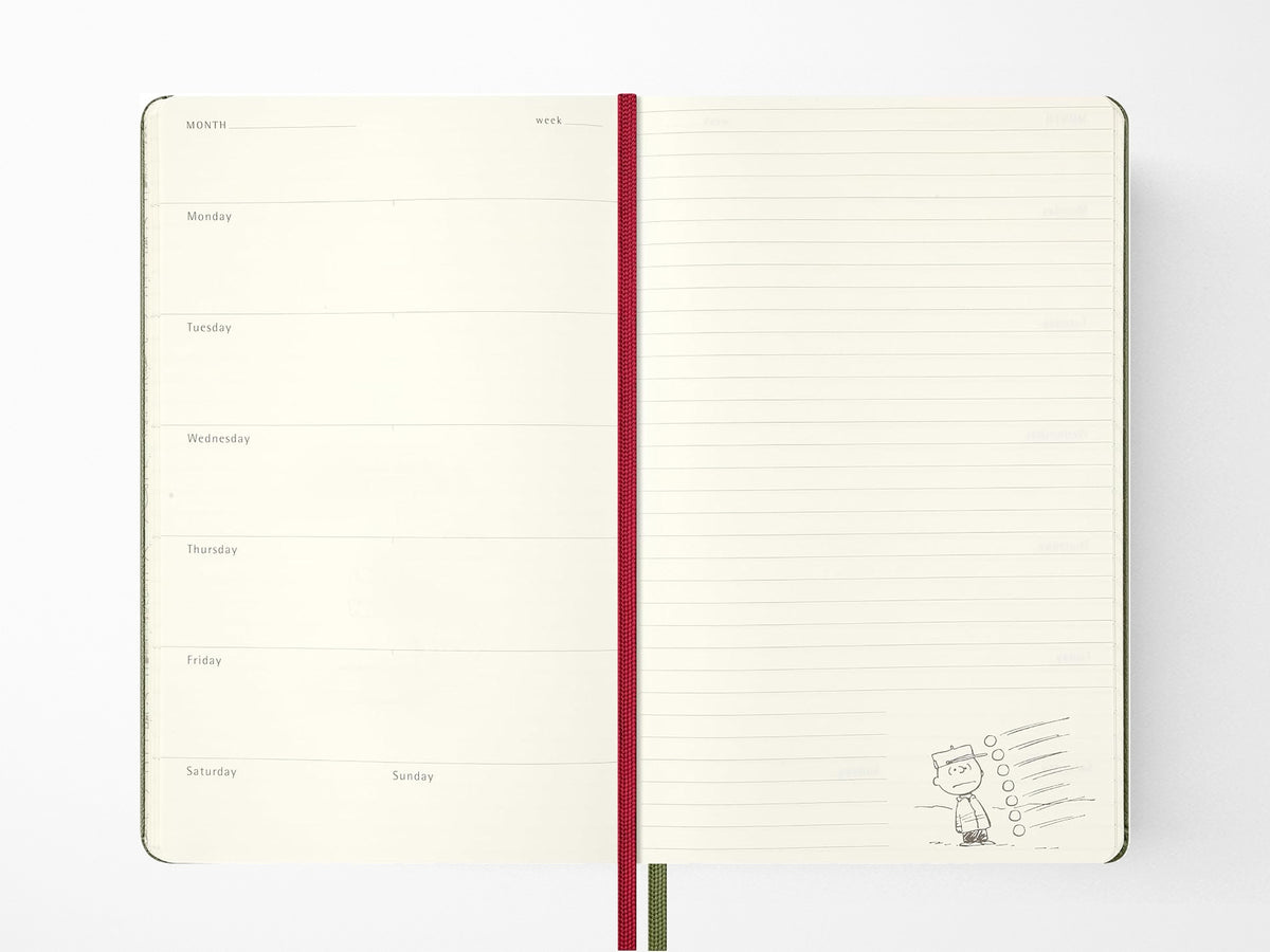 Moleskine x Peanuts Limited Edition Large Green Undated Planner 2026