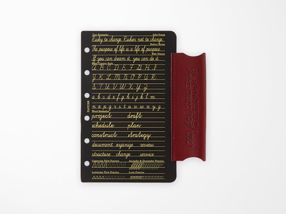 PLOTTER Limited Edition LISCIO Red Leather 6 Ring Leather Binder with Accessories - Mini