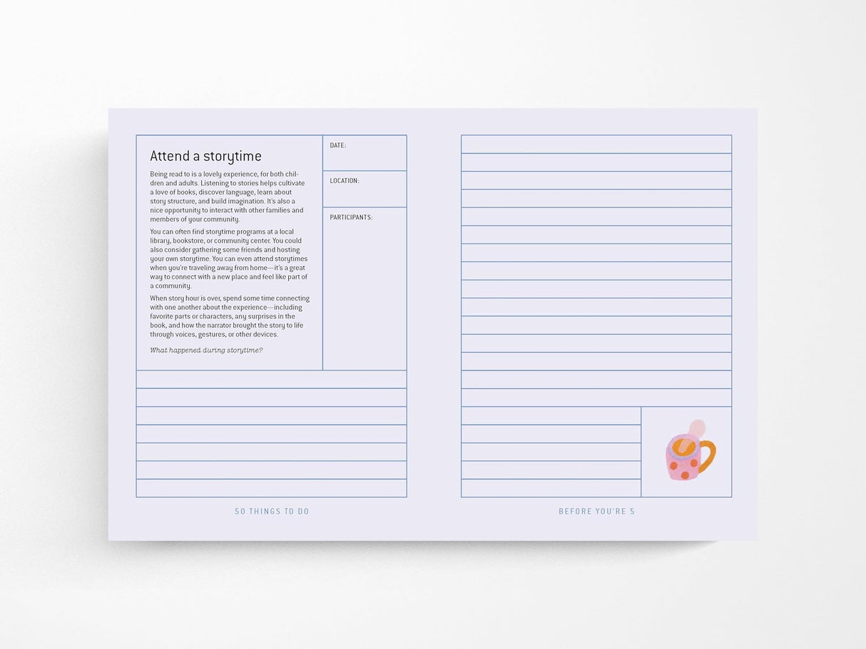 50 Things to Do Before You're 5 Journal