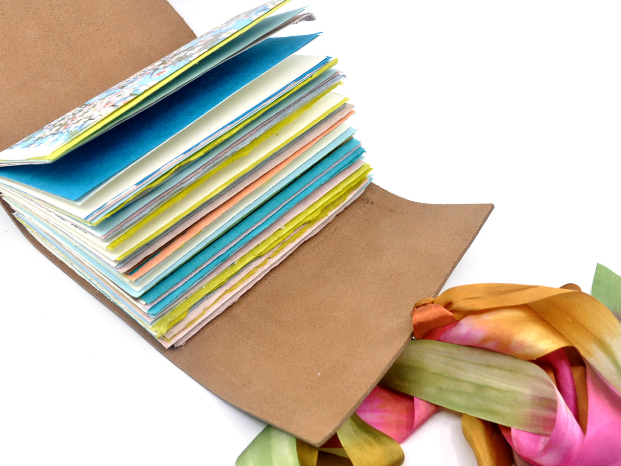 Grandmother's Flower Garden One of a Kind Leather Journal