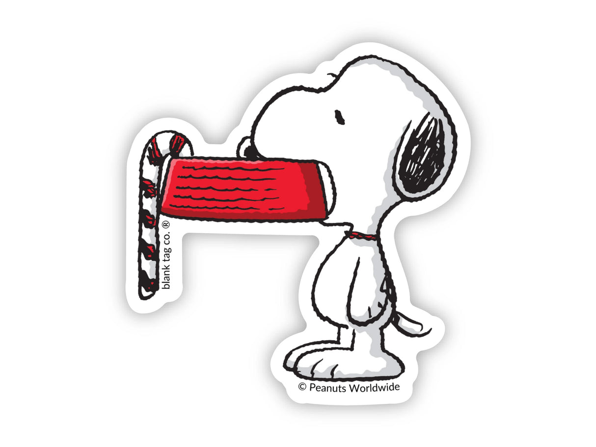 Snoopy With His Dog Bowl Vinyl Sticker