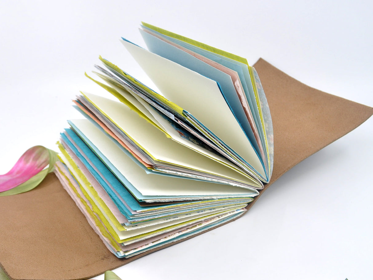 Grandmother's Flower Garden One of a Kind Leather Journal