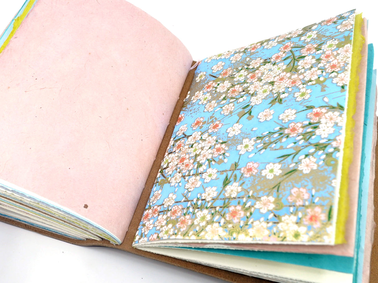 Grandmother's Flower Garden One of a Kind Leather Journal