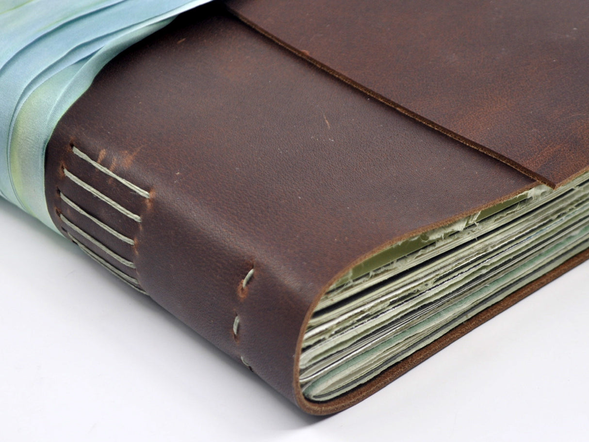 Sea Glass One of a Kind Leather Journal