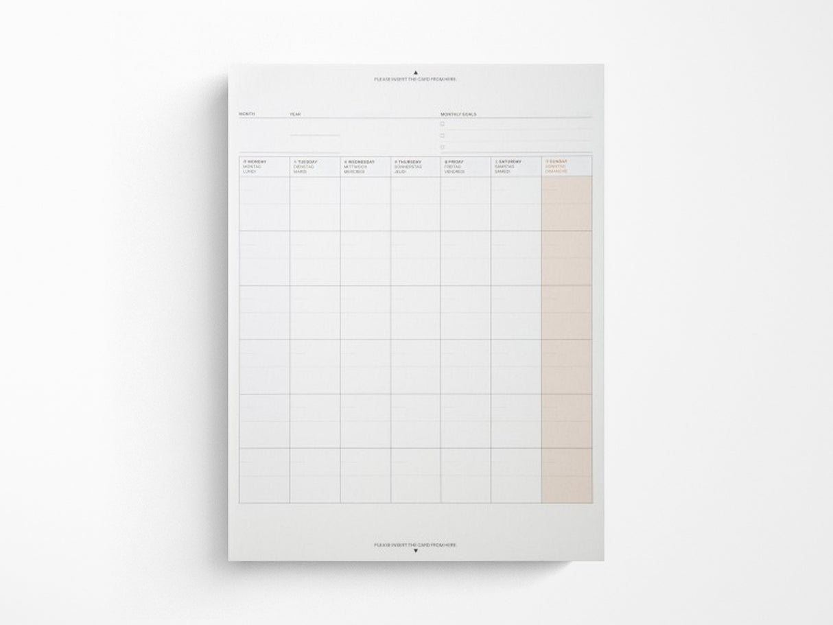 A5 Fieldpad Refill Monthly Undated