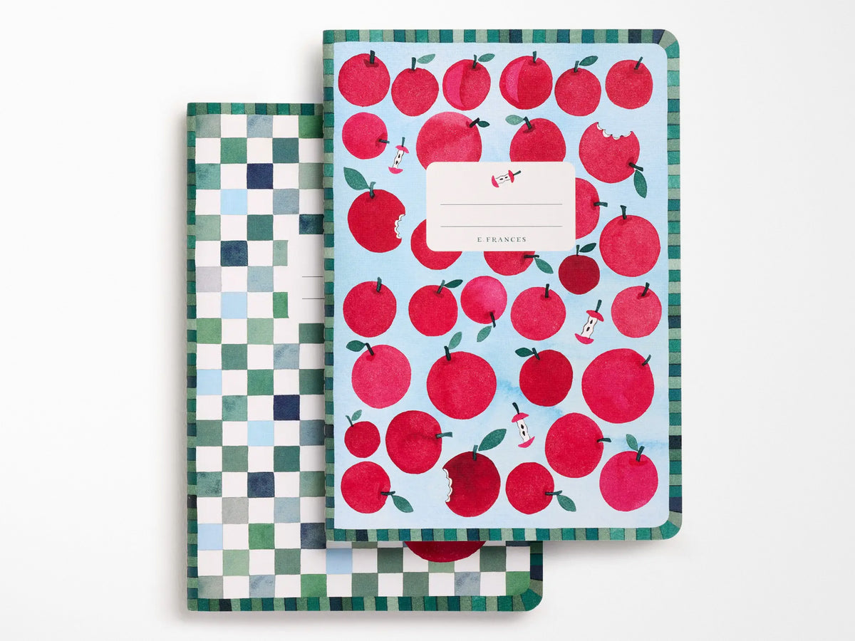 Apple A Day Set of Two Stitched Notebooks