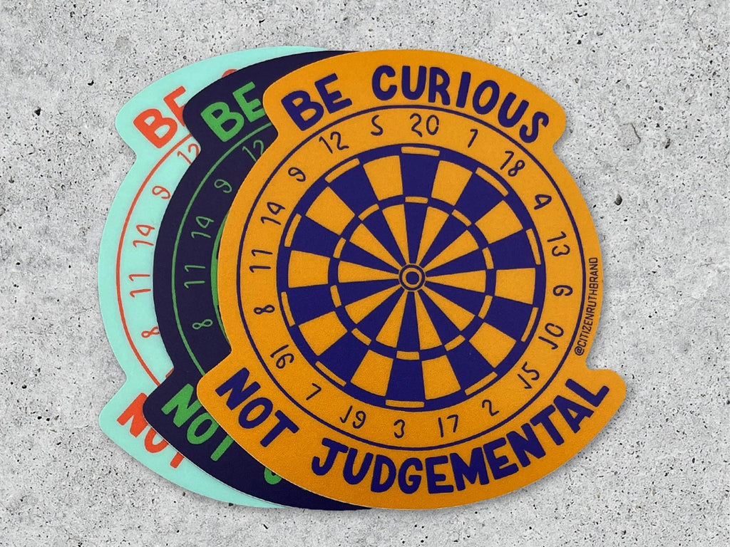 Be Curious Ted Lasso Dartboard Vinyl Sticker