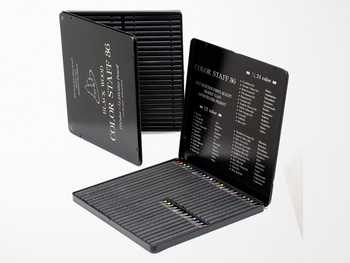 Black Wood Colored Pencil 36 Color Set