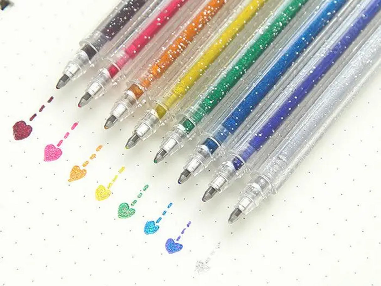 Capped Iridescent Glitter Gel Ink Pen Set of 18