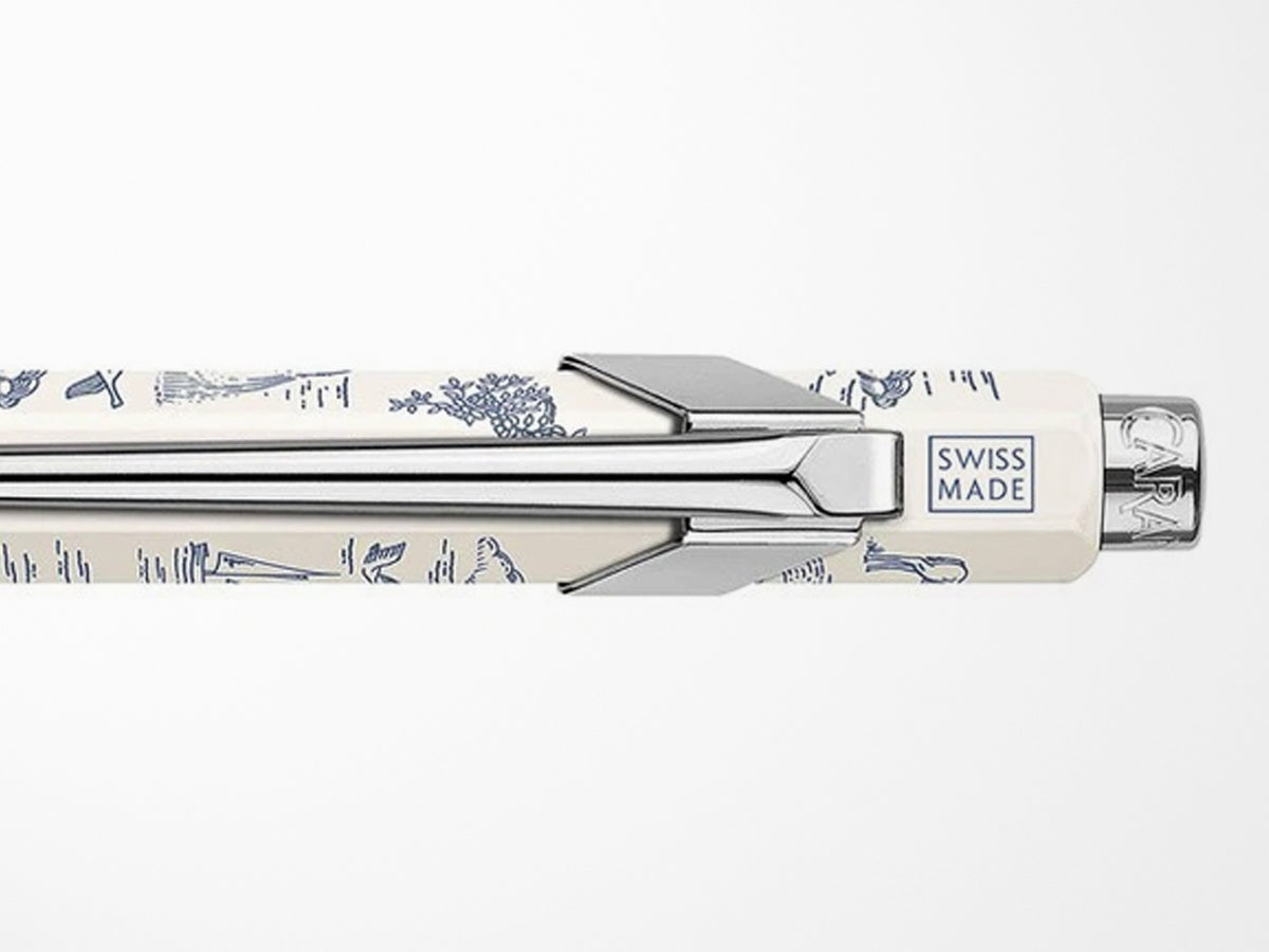 Caran D'Ache 849 Ballpoint Pen Toile De Jouy - Blue & White