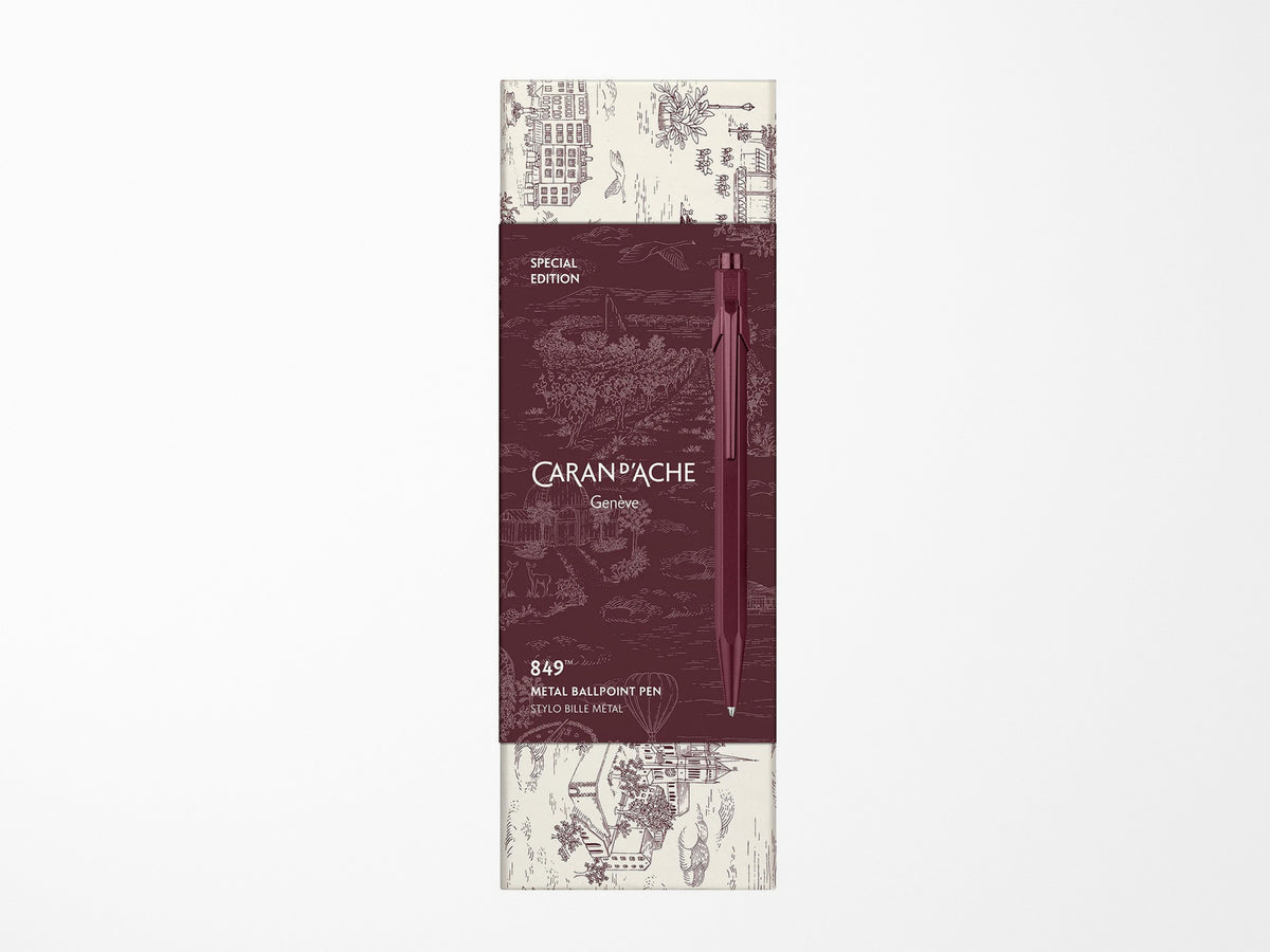 Caran D'Ache 849 Ballpoint Pen Toile De Jouy - Burgundy