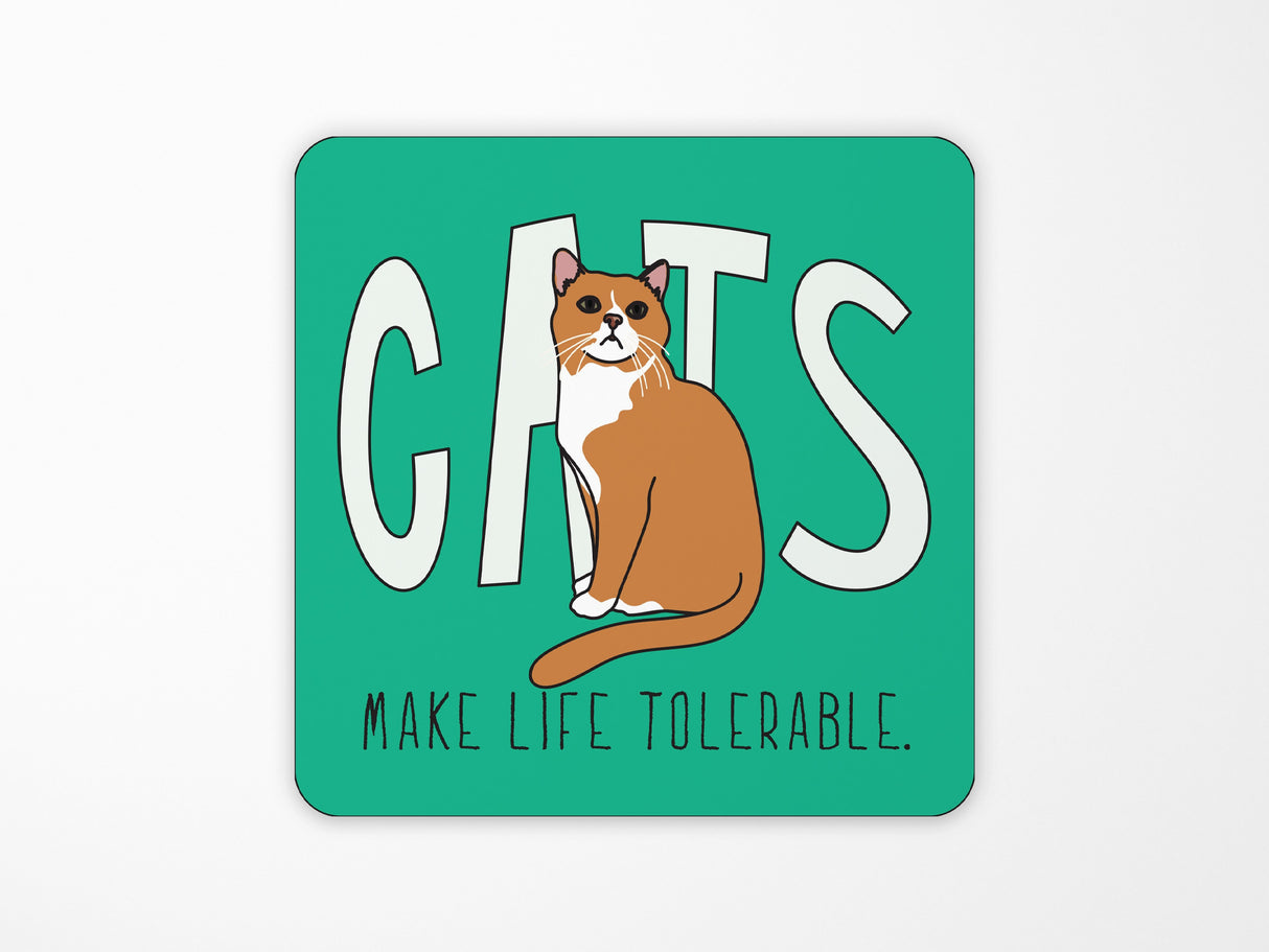 Cats Make Life Tolerable Vinyl Sticker