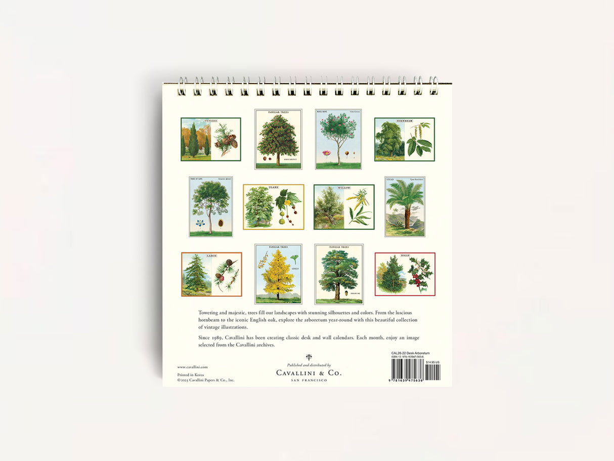 Cavallini 2026 DESK Calendar - Arboretum