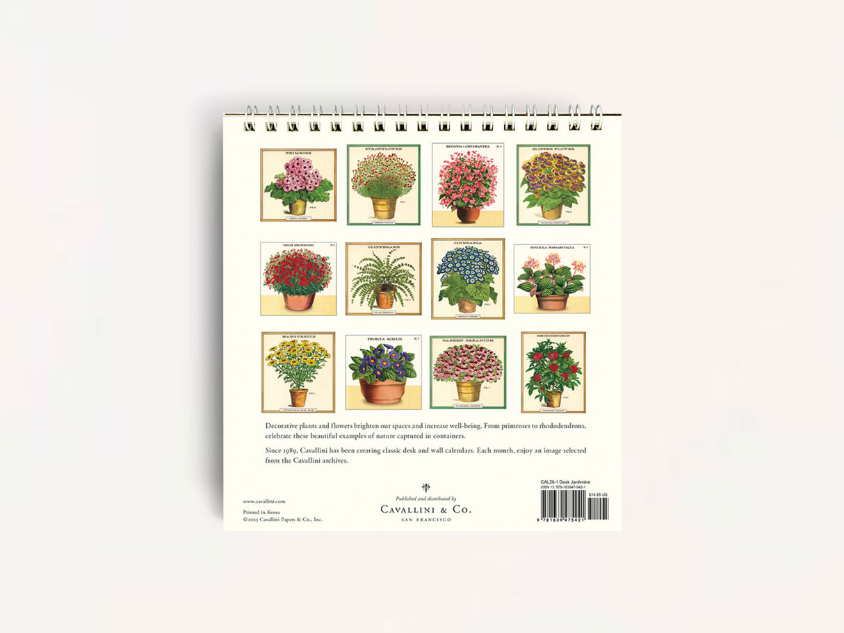 Cavallini 2026 DESK Calendar - Jardiniere