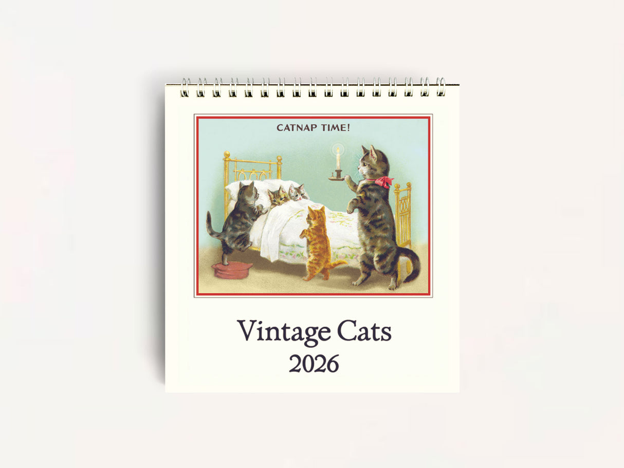 Cavallini 2026 DESK Calendar - Vintage Cats