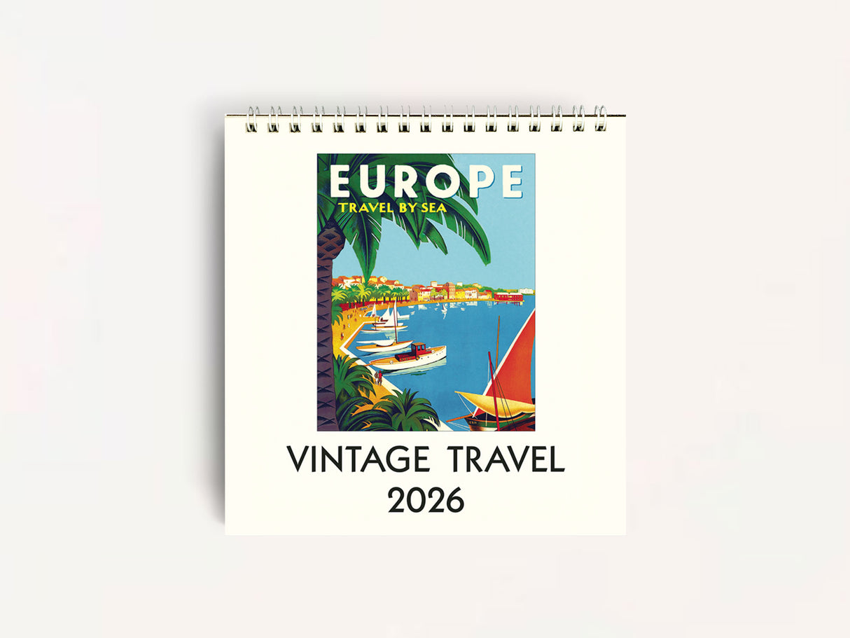 Cavallini 2026 DESK Calendar - Vintage Travel