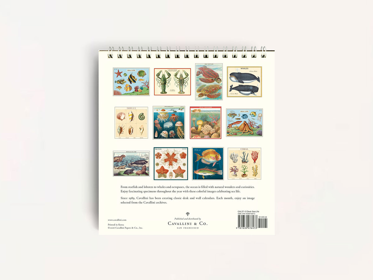 Cavallini 2027 DESK Calendar - Sea Life