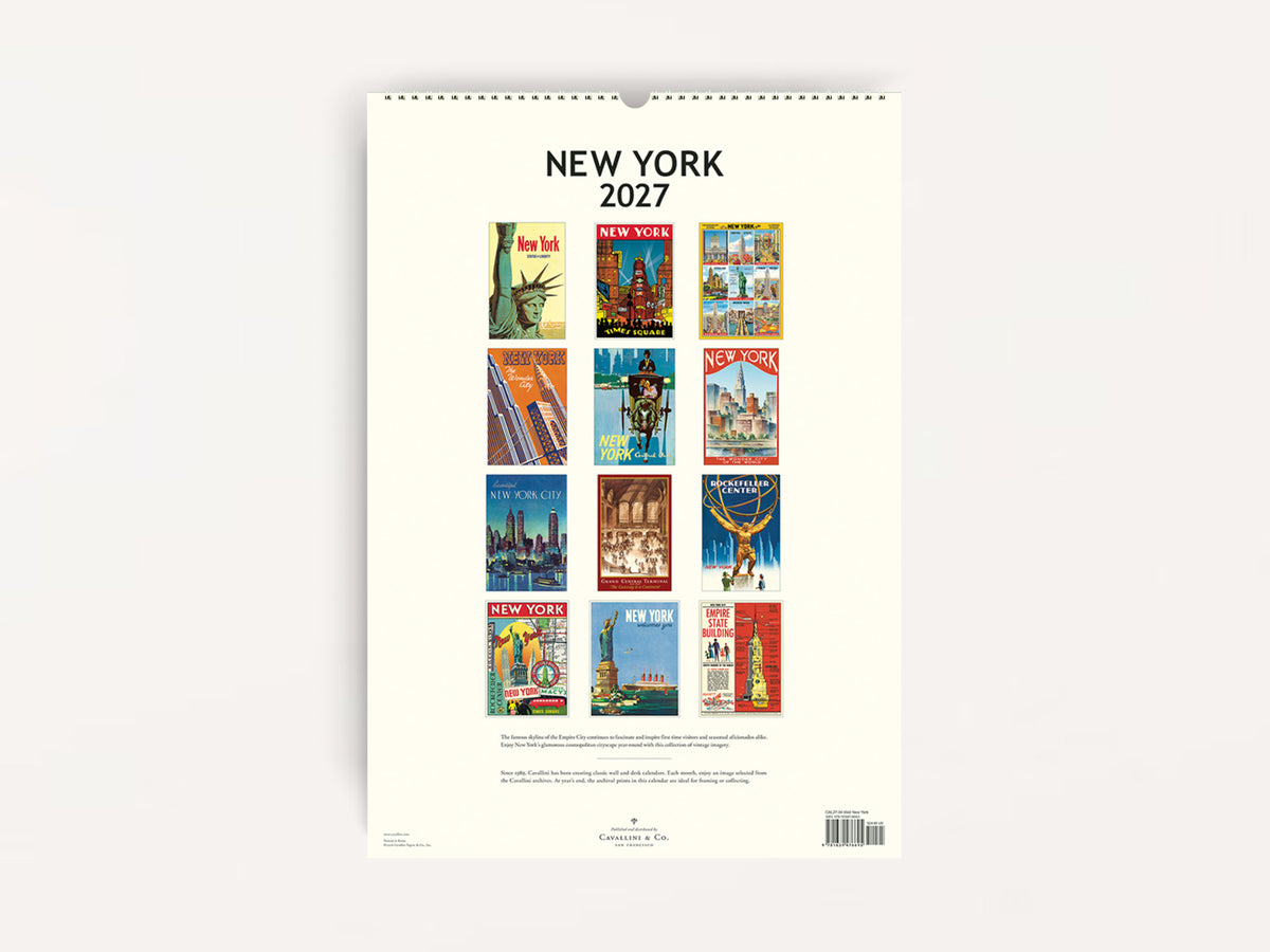 Cavallini 2027 WALL Calendar - New York