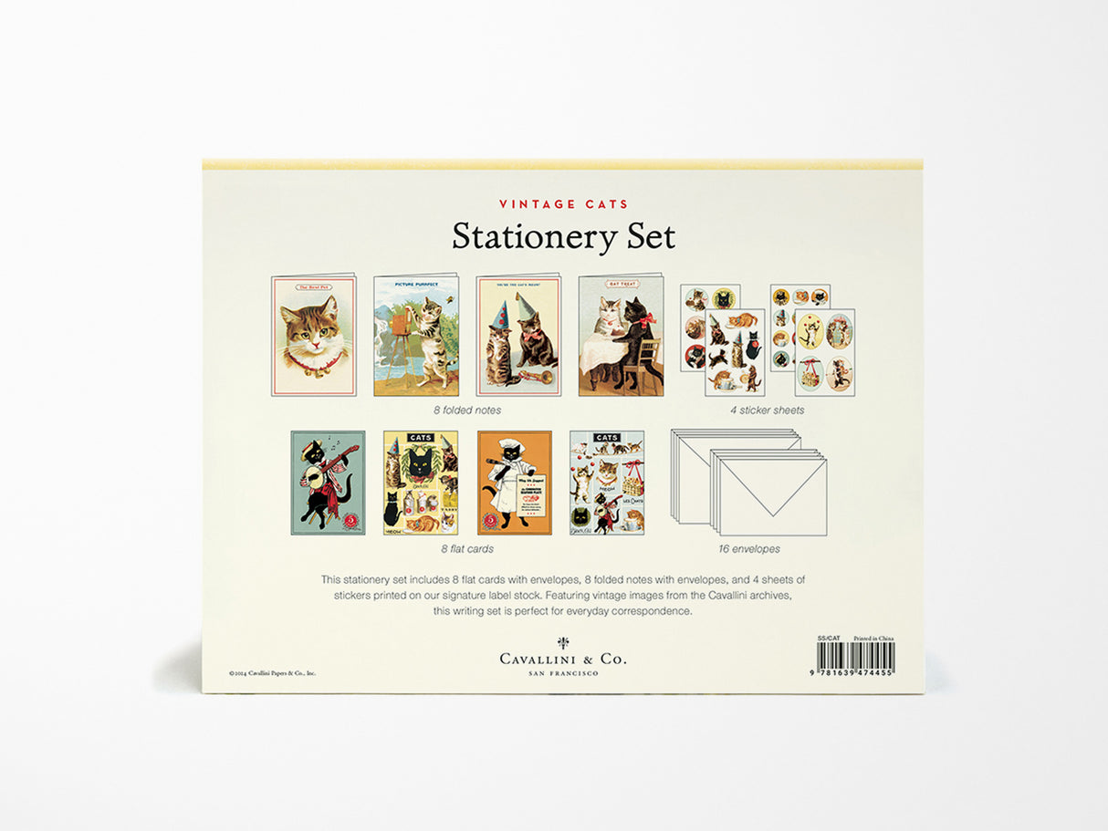 Cavallini Vintage Stationery Set - Cats