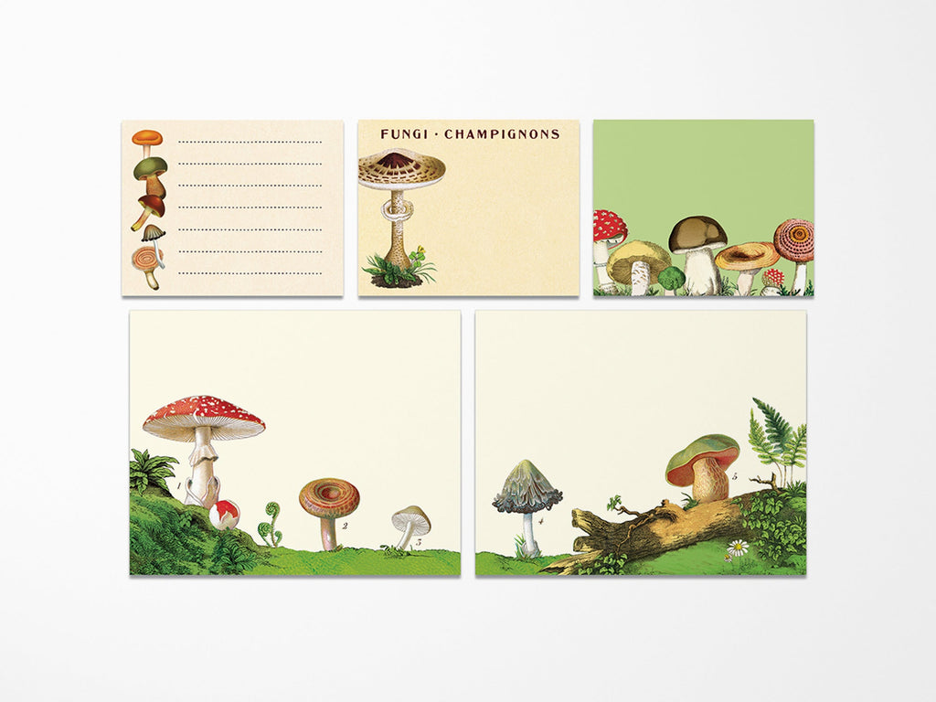 Cavallini Vintage Sticky Notes - Mushrooms