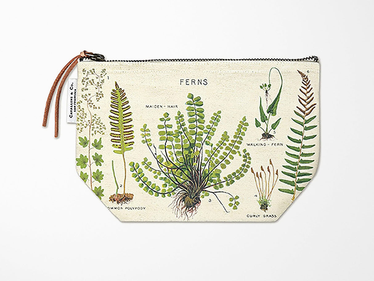Cavallini Vintage Zipper Pouch - Ferns