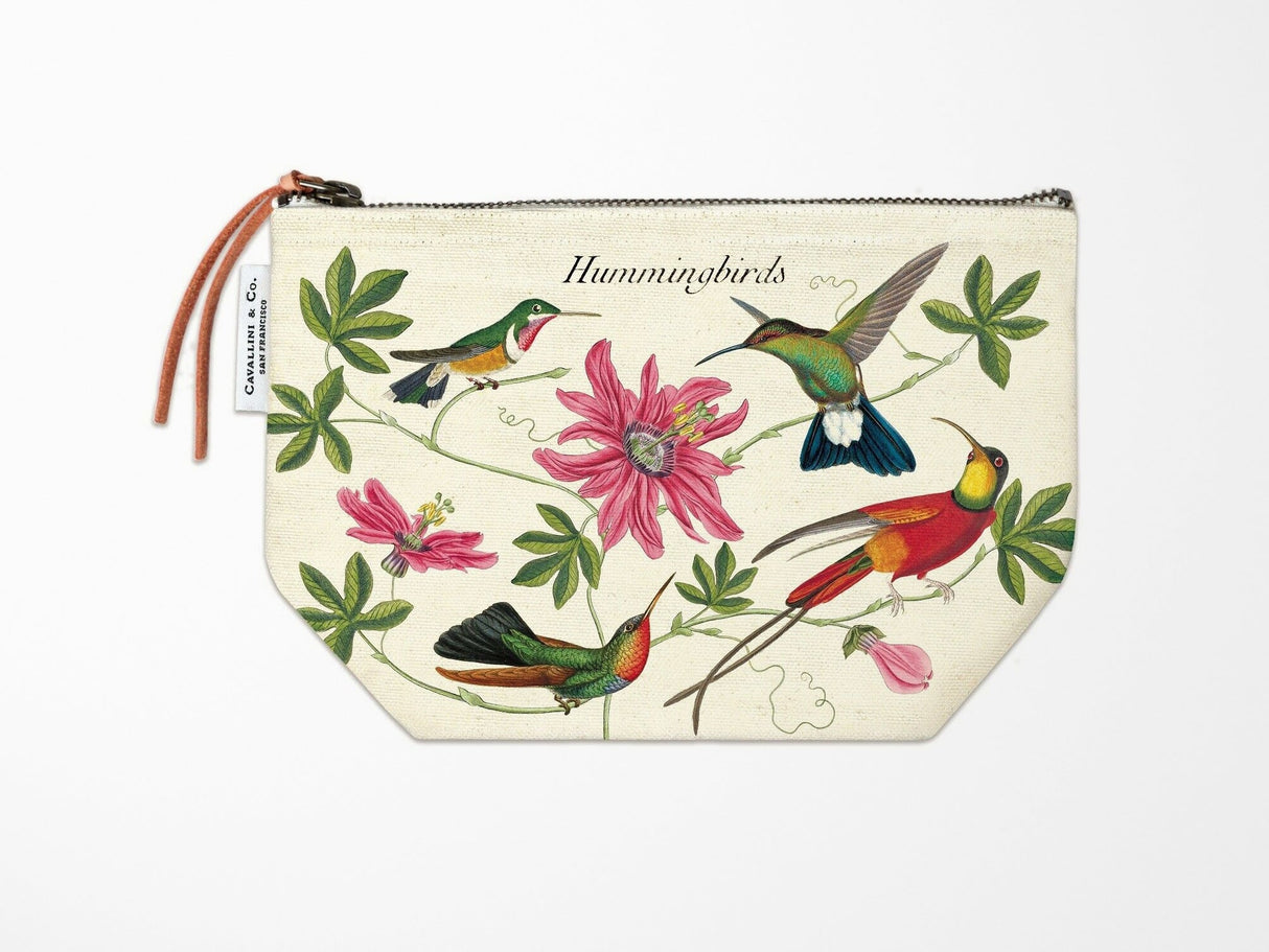 Cavallini Vintage Zipper Pouch - Hummingbirds