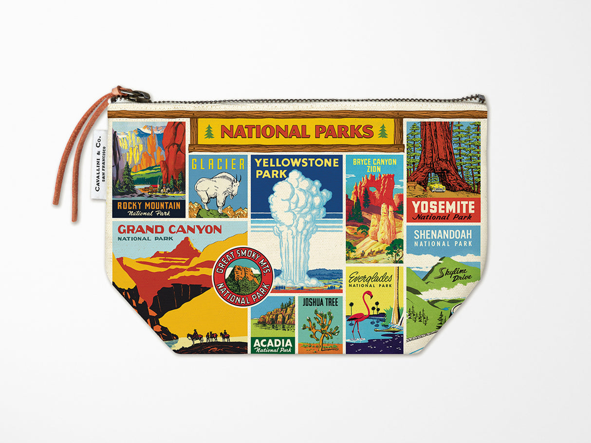 Cavallini Vintage Zipper Pouch - National Parks