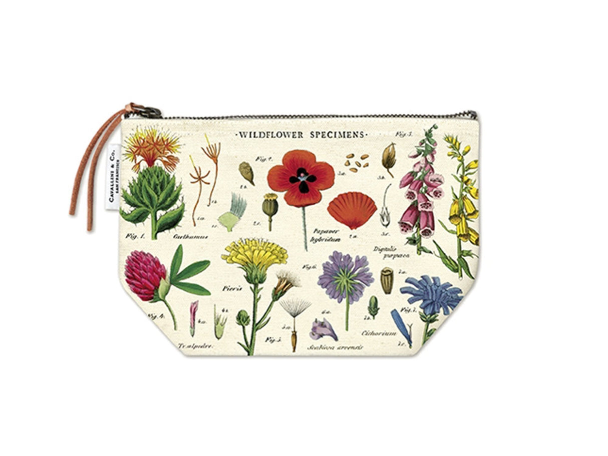 Cavallini Vintage Zipper Pouch - Wildflowers