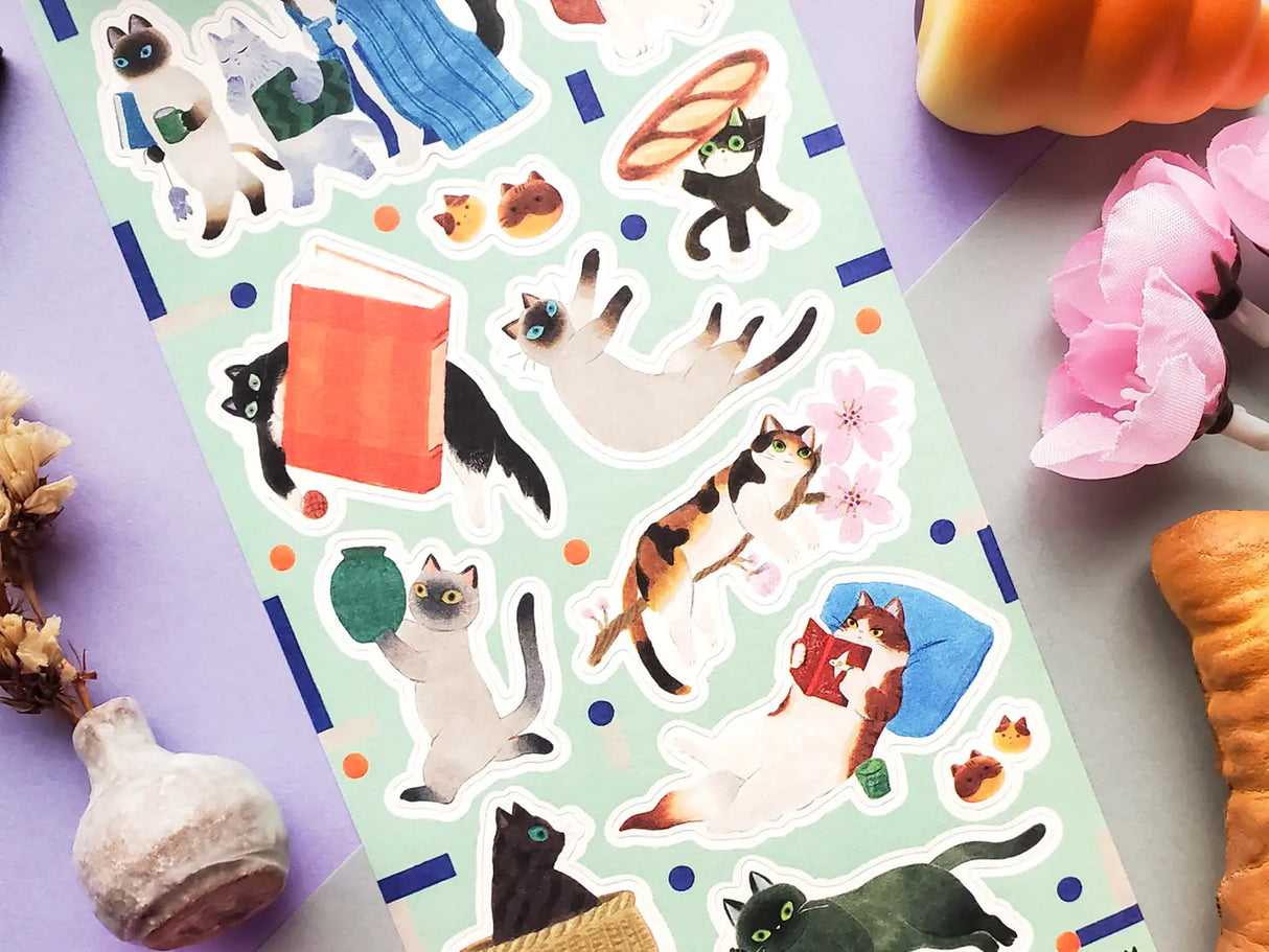 Charming Cats Sticker Sheet
