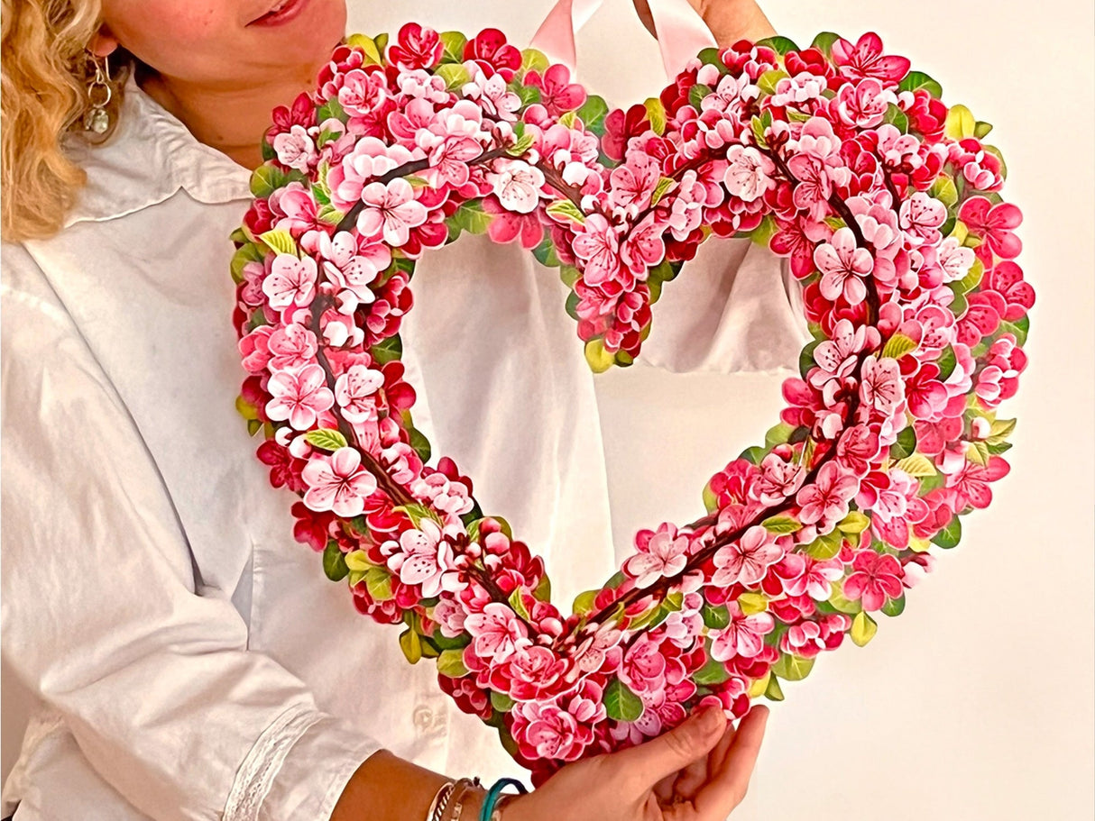 Cherry Blossom Pop Up Heart Wreath