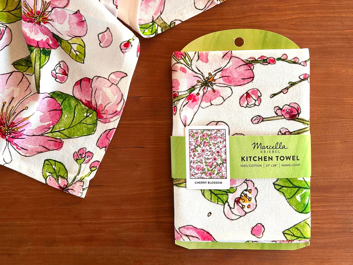 Cherry Blossom Tea Towel