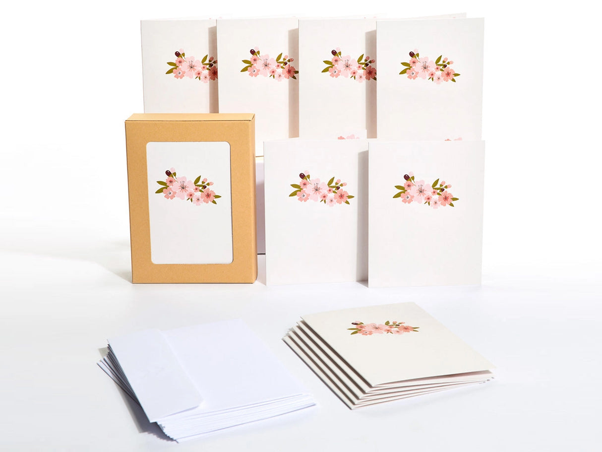 Cherry Blossom Thank You Pop Up Cards Set of 12