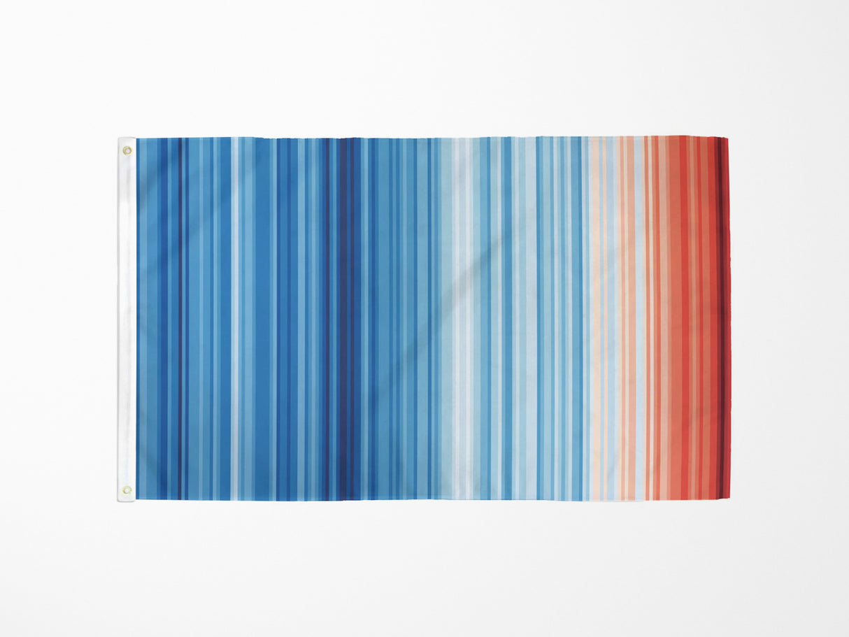 Climate Warming Stripes Flag