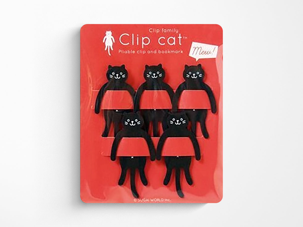 Clip Family Paperclip Bookmarks - Black Cat