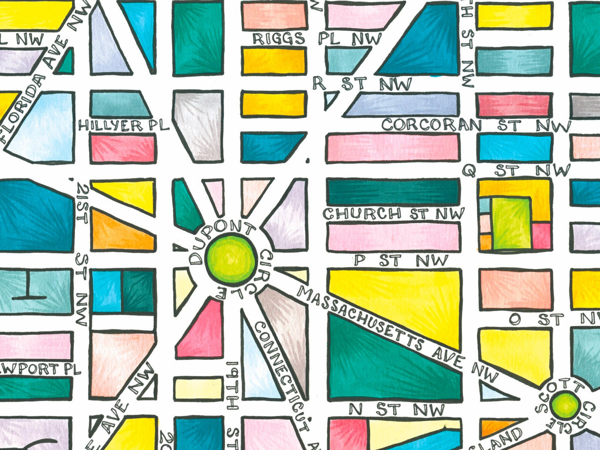 Dupont Circle Art Map Poster