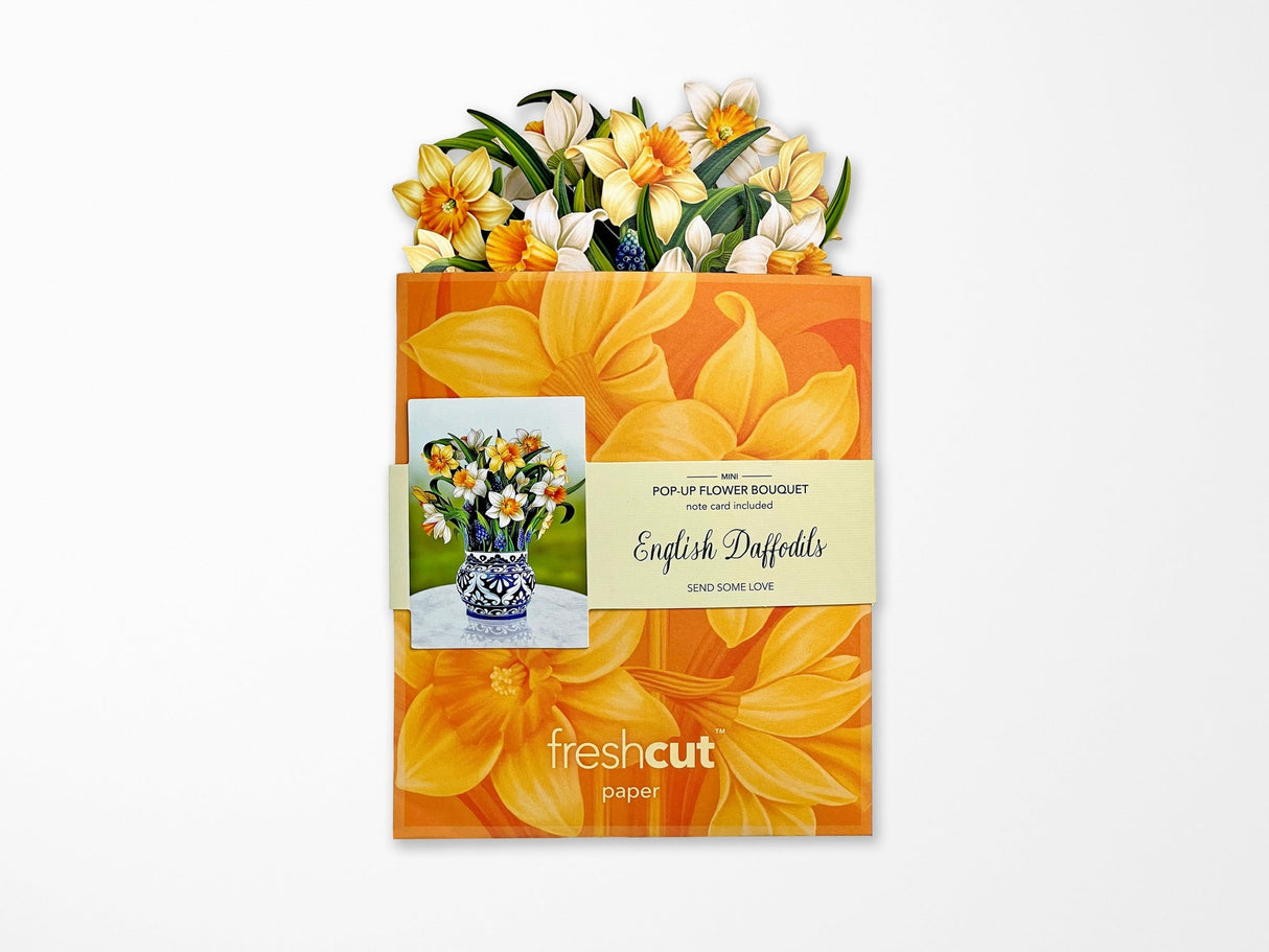 English Daffodils Pop Up Greeting Bouquet - Mini