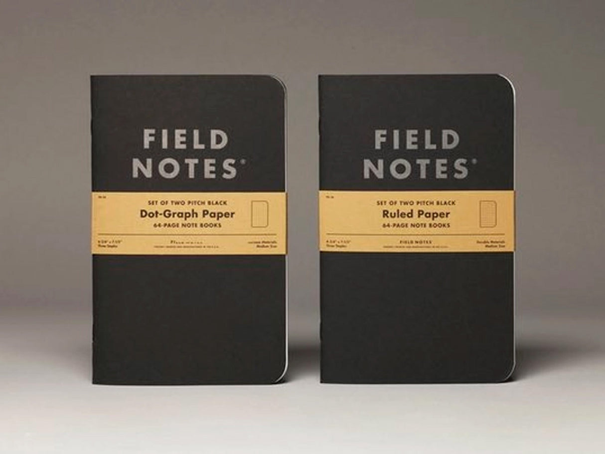 FIeld Notes Pitch Black Memo Book Set of 3