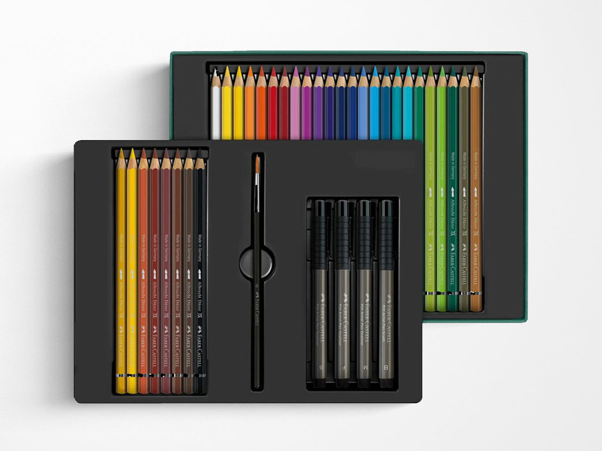 Faber-Castell Albrecht Durer Watercolor Pencils Gift Set - 32 Pencils and 4 Pitt Artists Pen