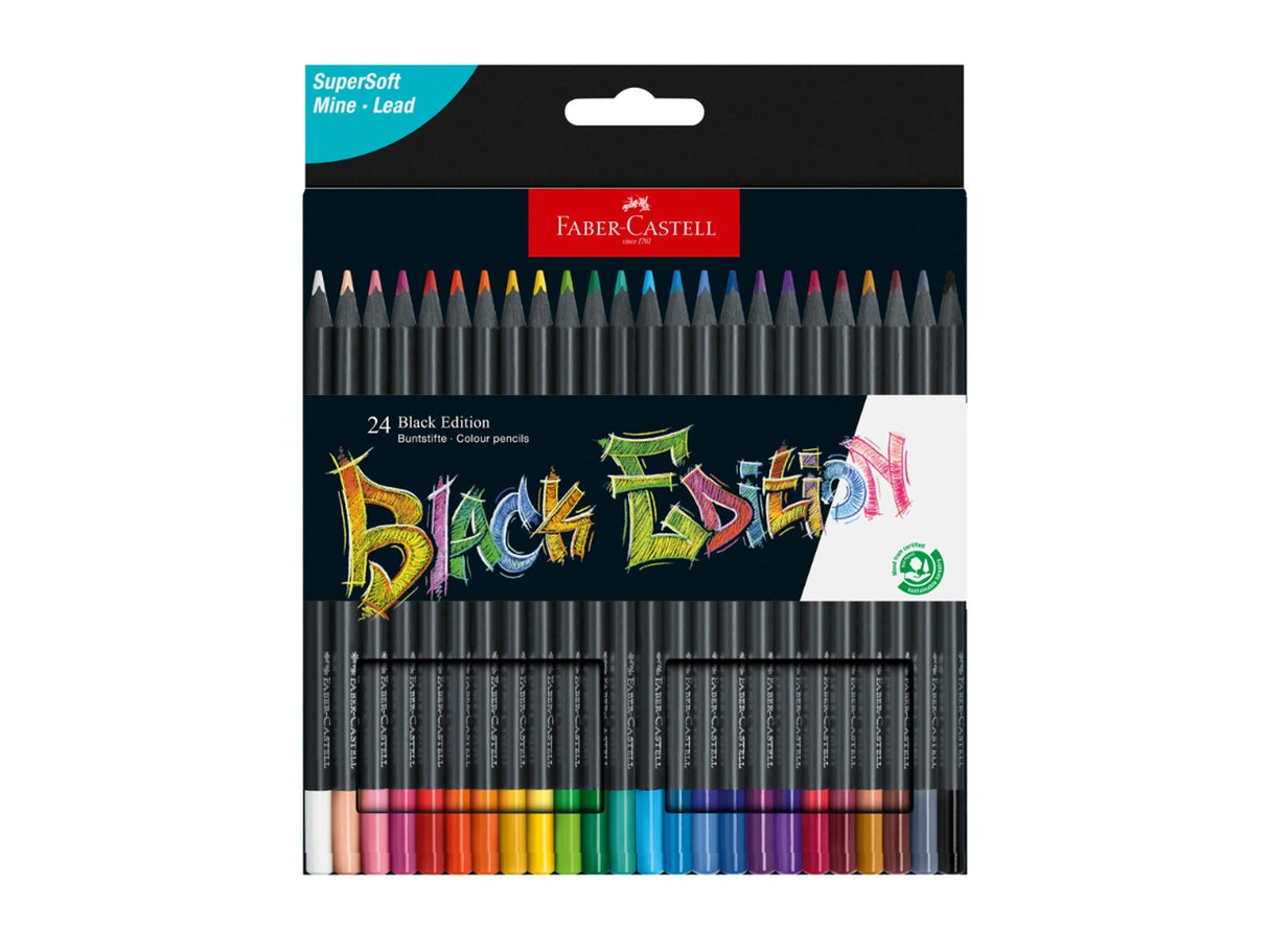 Faber Castell Black Edition Colored Pencils - Basic Colors 24 Set