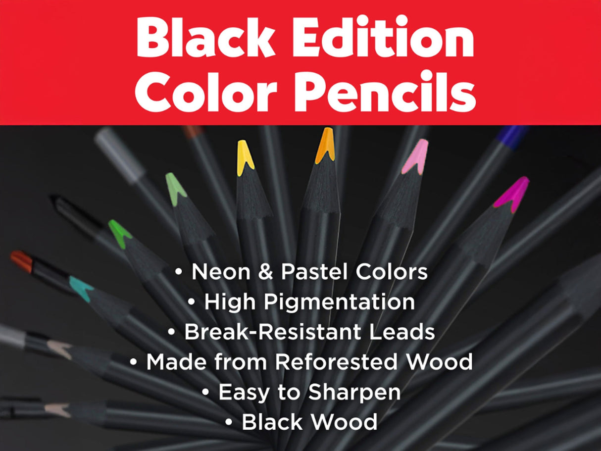 Faber Castell Black Edition Colored Pencils - Set of 12 Neon & Pastel