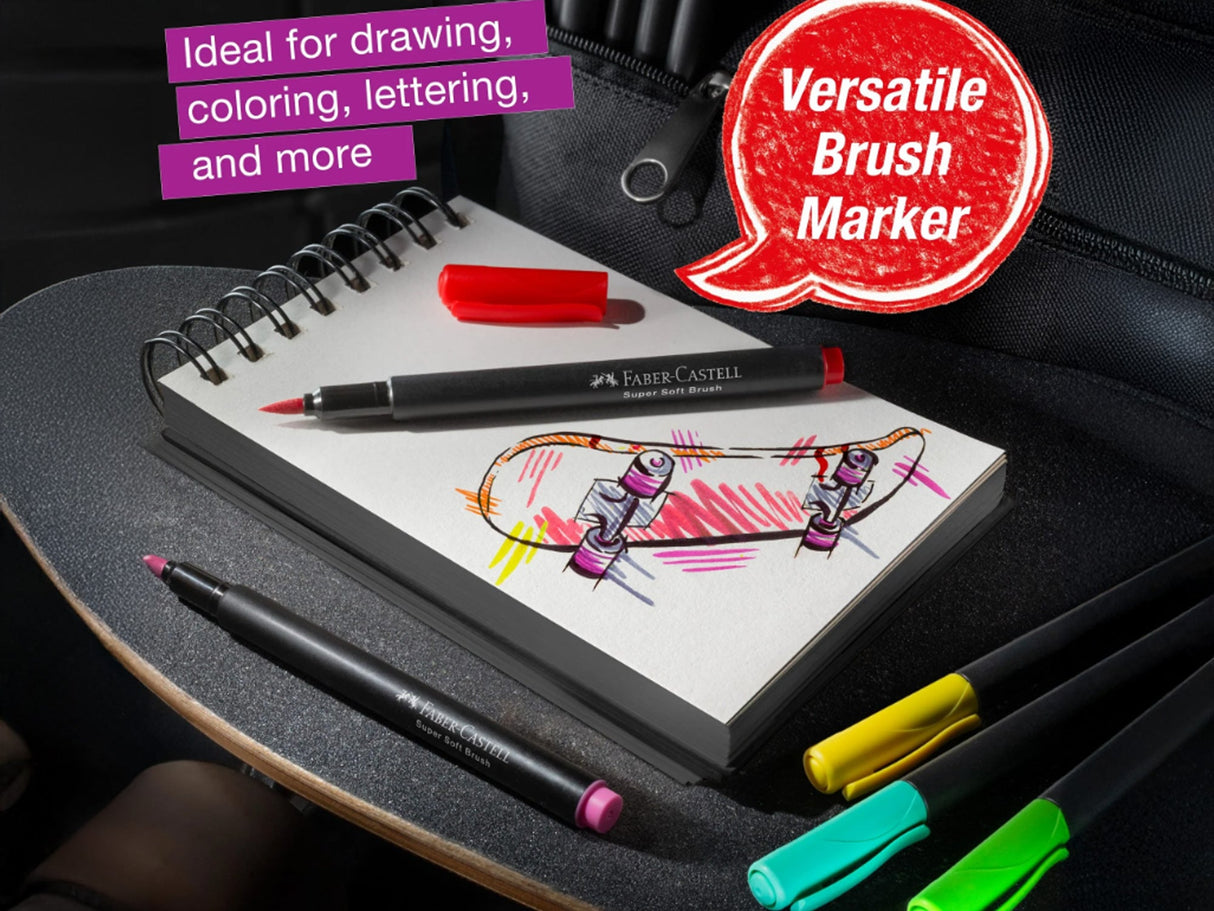 Faber Castell Black Edition Super Soft Brush Pens - 10 Set