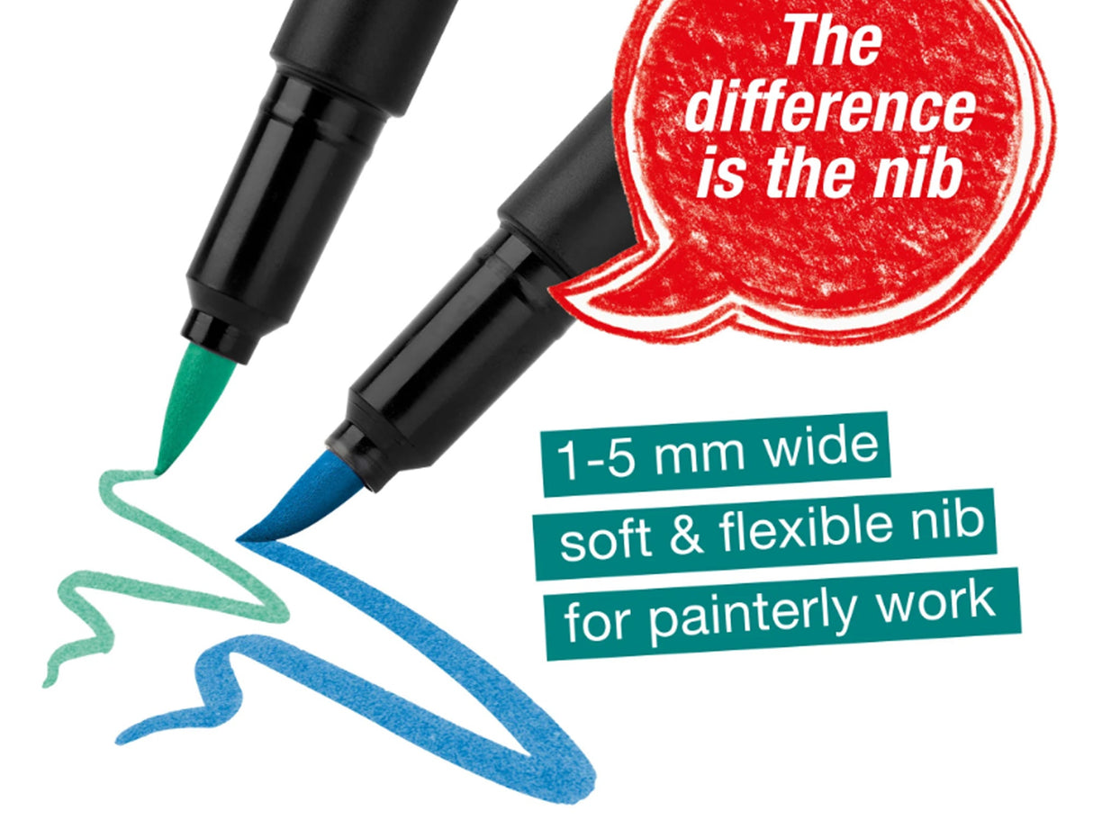 Faber Castell Black Edition Super Soft Brush Pens - 10 Set