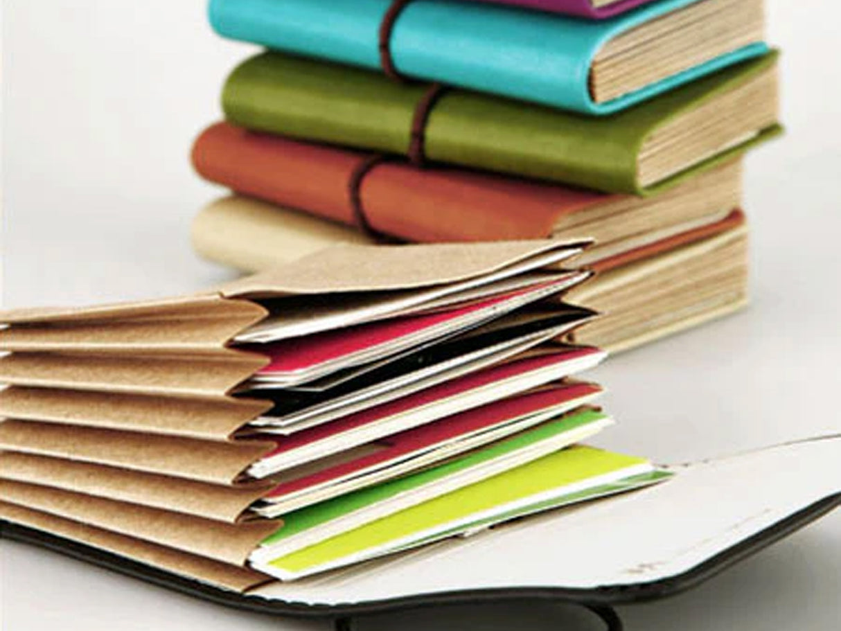 Faux Leather Accordion Card Holder