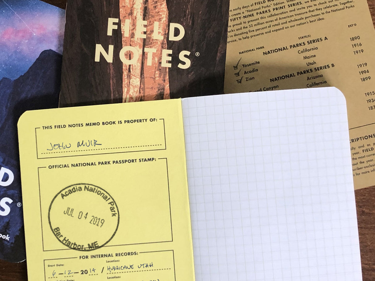 Field Notes National Parks Series A Memo Book Set of 3