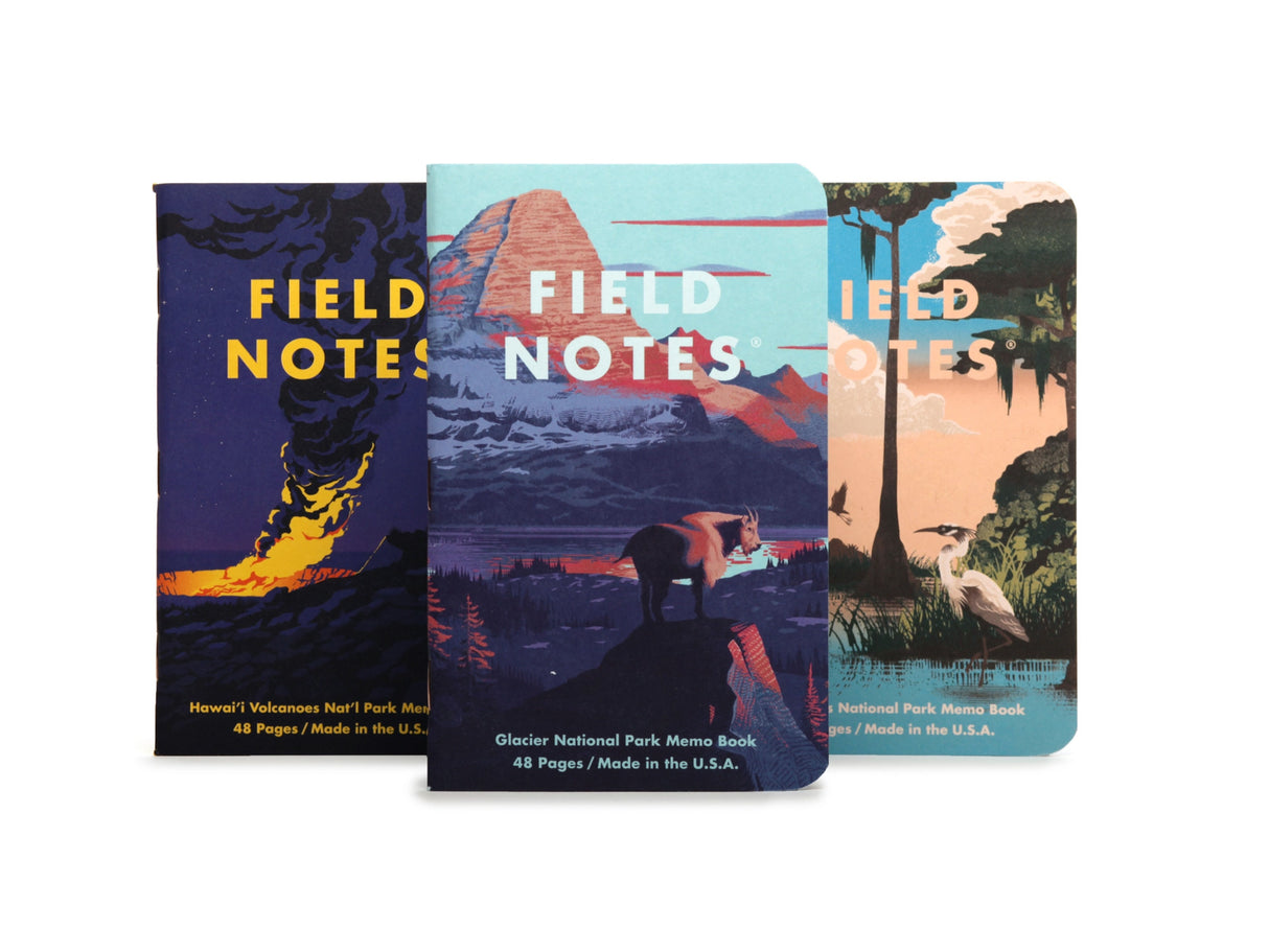 Field Notes National Parks Series F Memo Book Set of 3