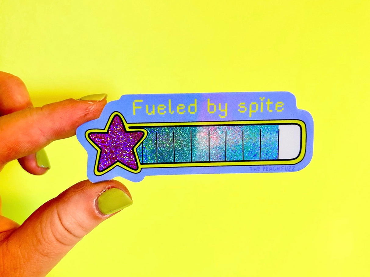 Fueled By Spite Glitter Sticker
