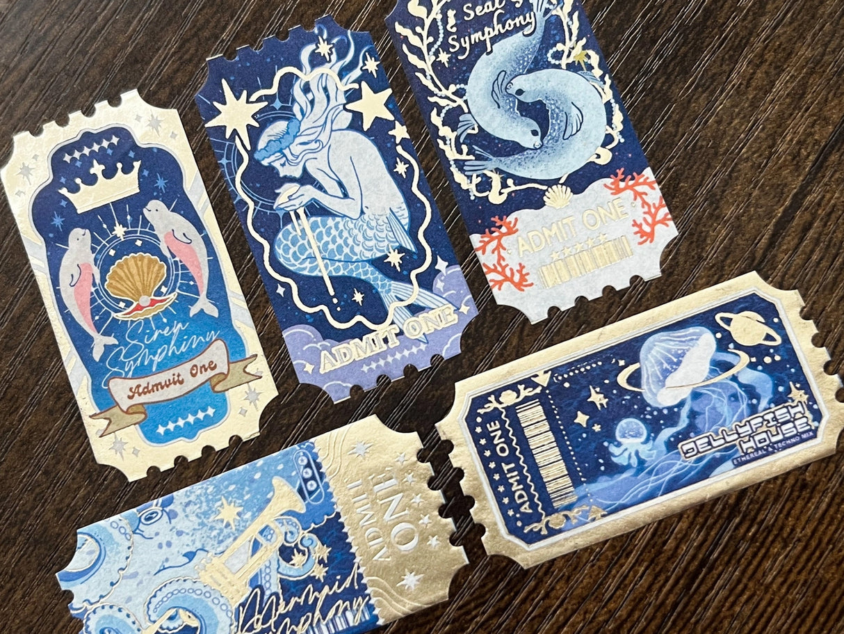 Gold Foil Saltwater Ticket Washi Tape