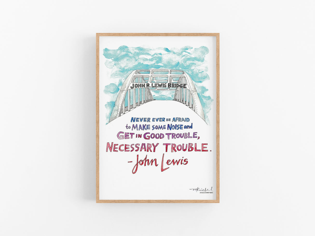 Good Trouble Watercolor Art Print