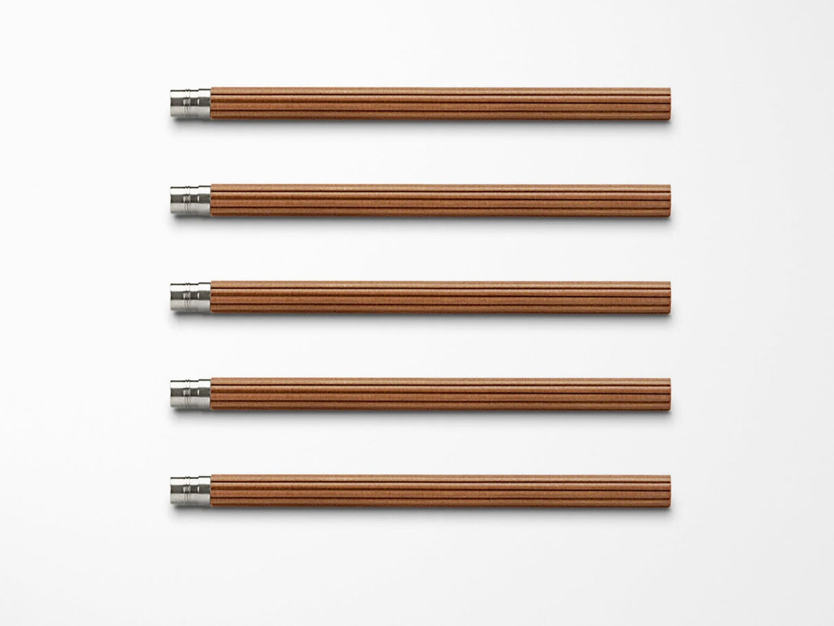 Graf von Faber-Castell Perfect Pencil Refills - Platinum Plated Brown Pack of 5