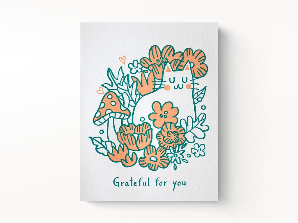 Grateful Cat Flat Cards - Set of 8